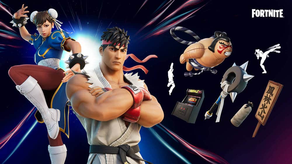 Ryu และ Chun-li จาก Street Fighter เข้าร่วมศึกใน Fortnite!