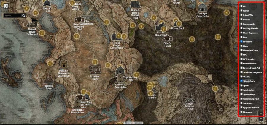 Elden Ring Shadow of the Erdtree แผนที่ Interactive Map