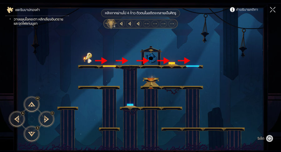 แนวทางการเคลียร์มินิเกม แพะรับบาปทองคำ - พื้นที่ ยอดอรุณเมฆา "สภาครึ่งเทพ" จุด 3